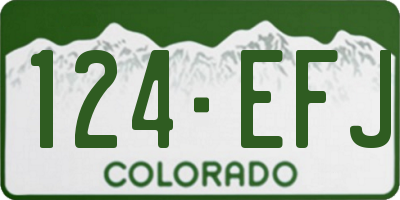 CO license plate 124EFJ