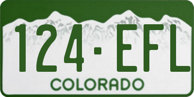 CO license plate 124EFL