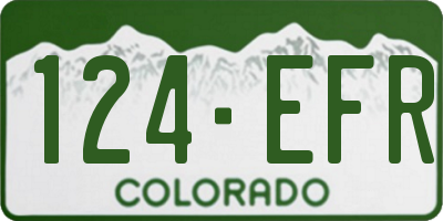 CO license plate 124EFR