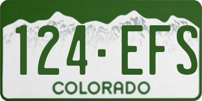 CO license plate 124EFS