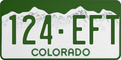 CO license plate 124EFT