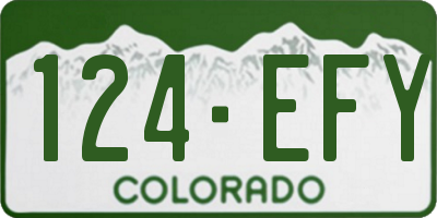 CO license plate 124EFY