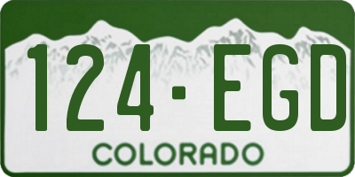 CO license plate 124EGD