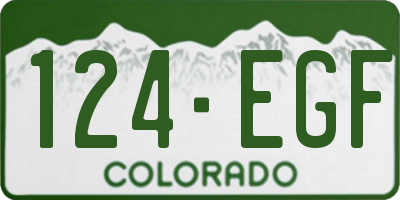 CO license plate 124EGF