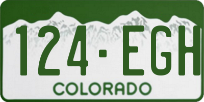 CO license plate 124EGH