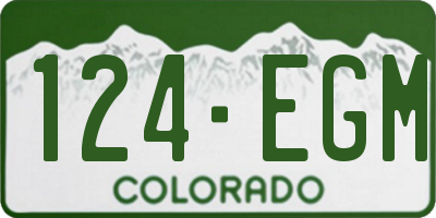 CO license plate 124EGM