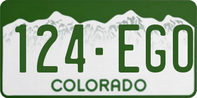 CO license plate 124EGO
