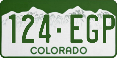 CO license plate 124EGP