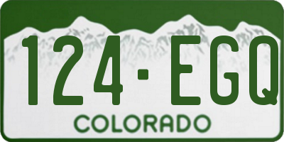 CO license plate 124EGQ