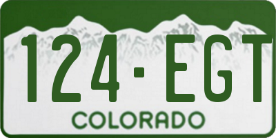 CO license plate 124EGT
