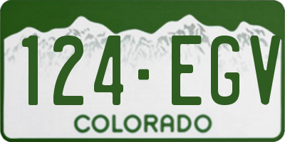 CO license plate 124EGV