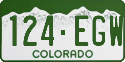CO license plate 124EGW