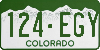 CO license plate 124EGY