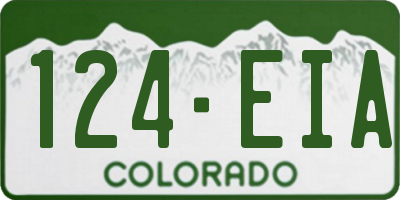 CO license plate 124EIA