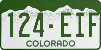 CO license plate 124EIF