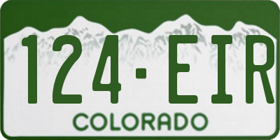 CO license plate 124EIR