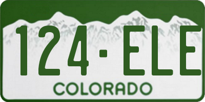 CO license plate 124ELE