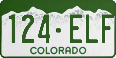 CO license plate 124ELF