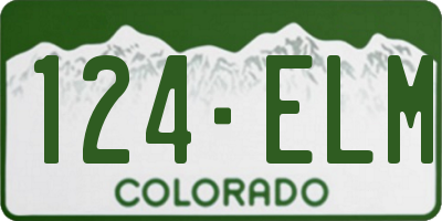 CO license plate 124ELM