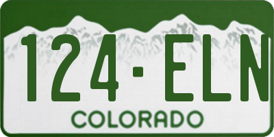 CO license plate 124ELN