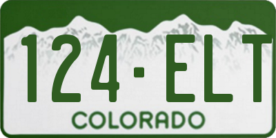 CO license plate 124ELT