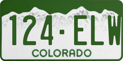 CO license plate 124ELW