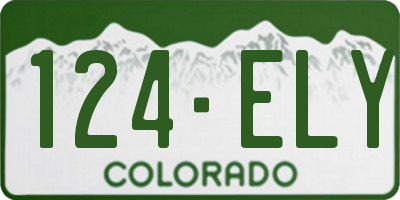 CO license plate 124ELY
