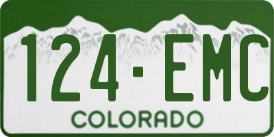 CO license plate 124EMC