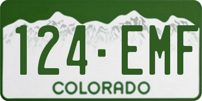 CO license plate 124EMF