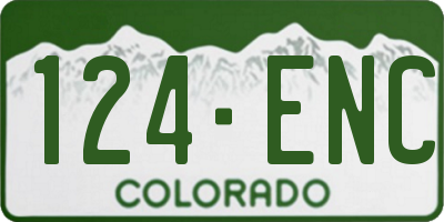 CO license plate 124ENC