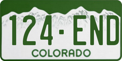 CO license plate 124END