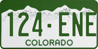 CO license plate 124ENE