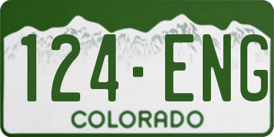 CO license plate 124ENG