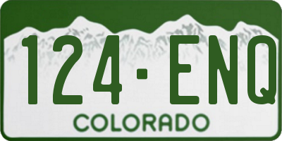 CO license plate 124ENQ
