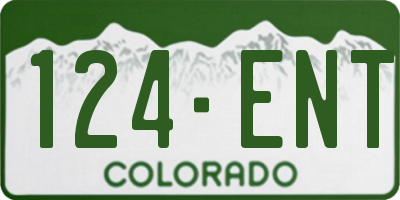 CO license plate 124ENT