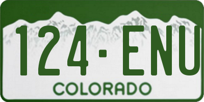 CO license plate 124ENU