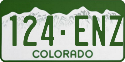 CO license plate 124ENZ