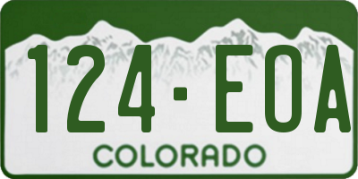 CO license plate 124EOA
