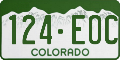 CO license plate 124EOC