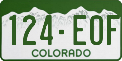 CO license plate 124EOF