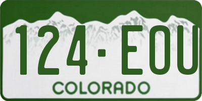 CO license plate 124EOU