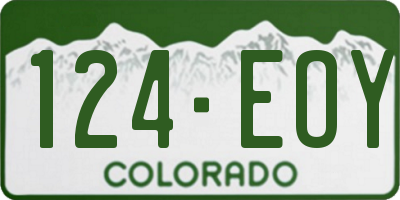 CO license plate 124EOY