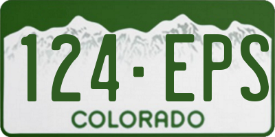 CO license plate 124EPS