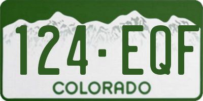 CO license plate 124EQF