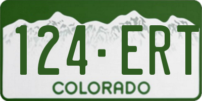 CO license plate 124ERT