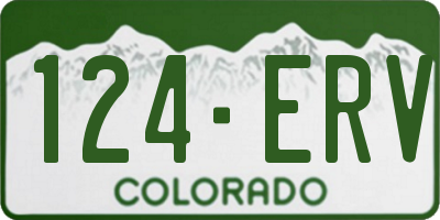 CO license plate 124ERV