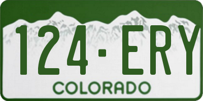 CO license plate 124ERY