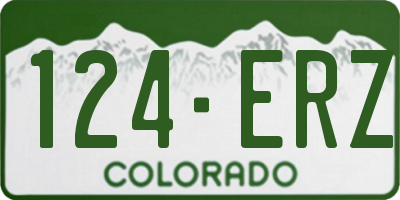 CO license plate 124ERZ