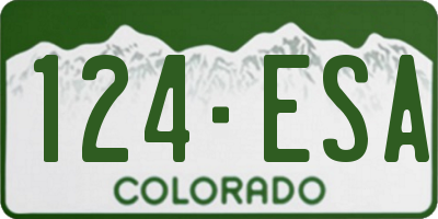 CO license plate 124ESA
