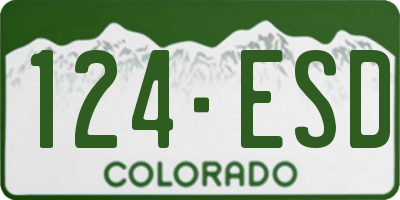 CO license plate 124ESD